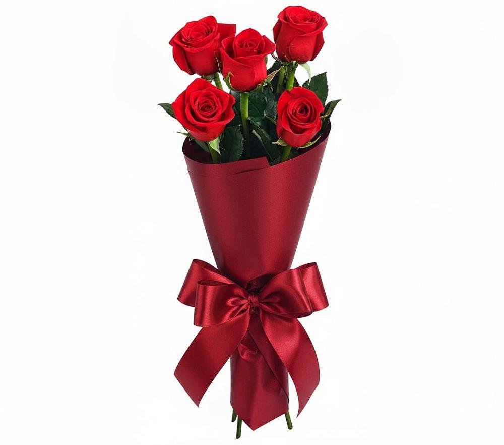 Букет 5 Красных роз Эдлесс Лав в Пижанке