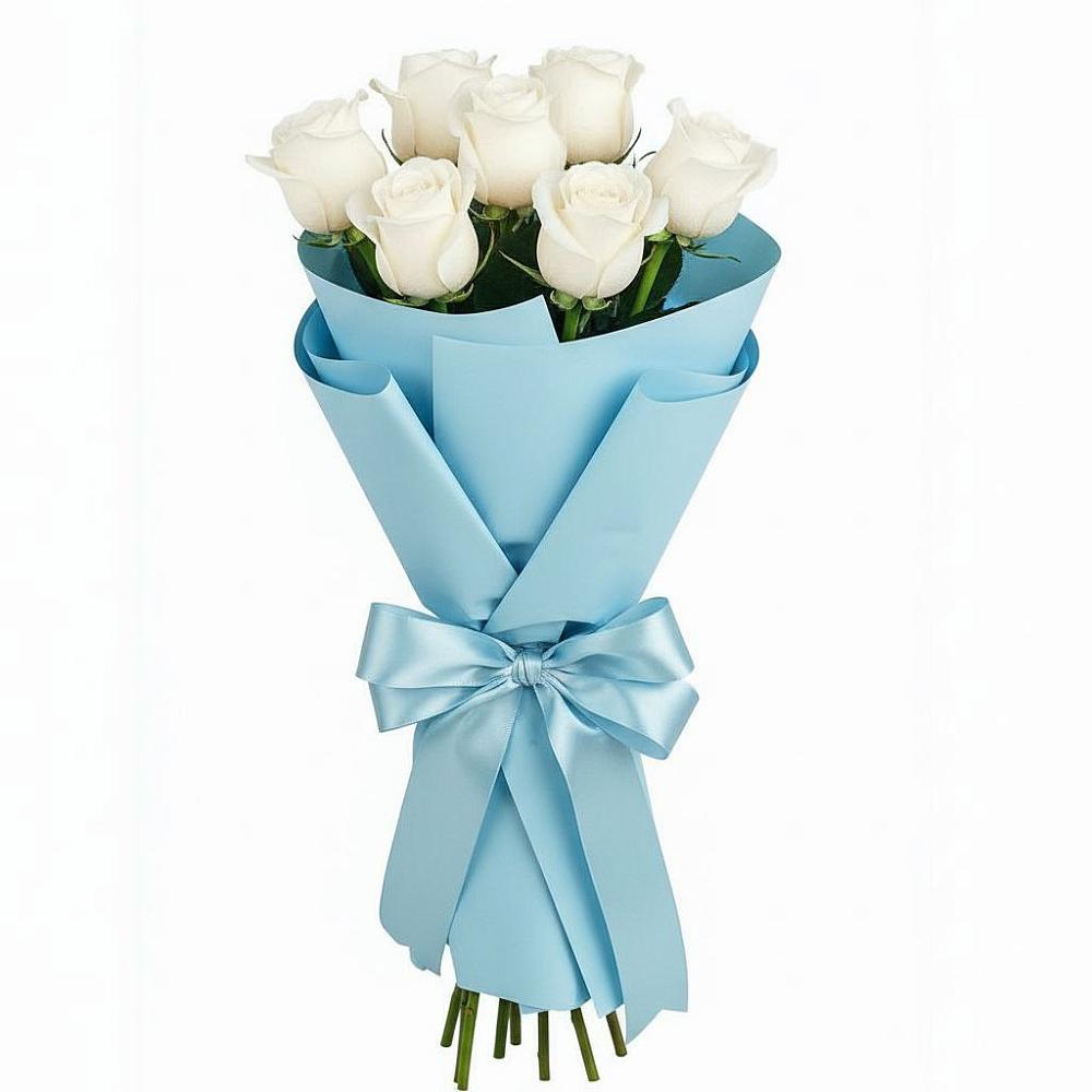 Букет 7 белых роз Проуд в Пижанке