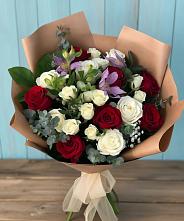 Букет цветов из:  Розы и Альстромерии в Пижанке