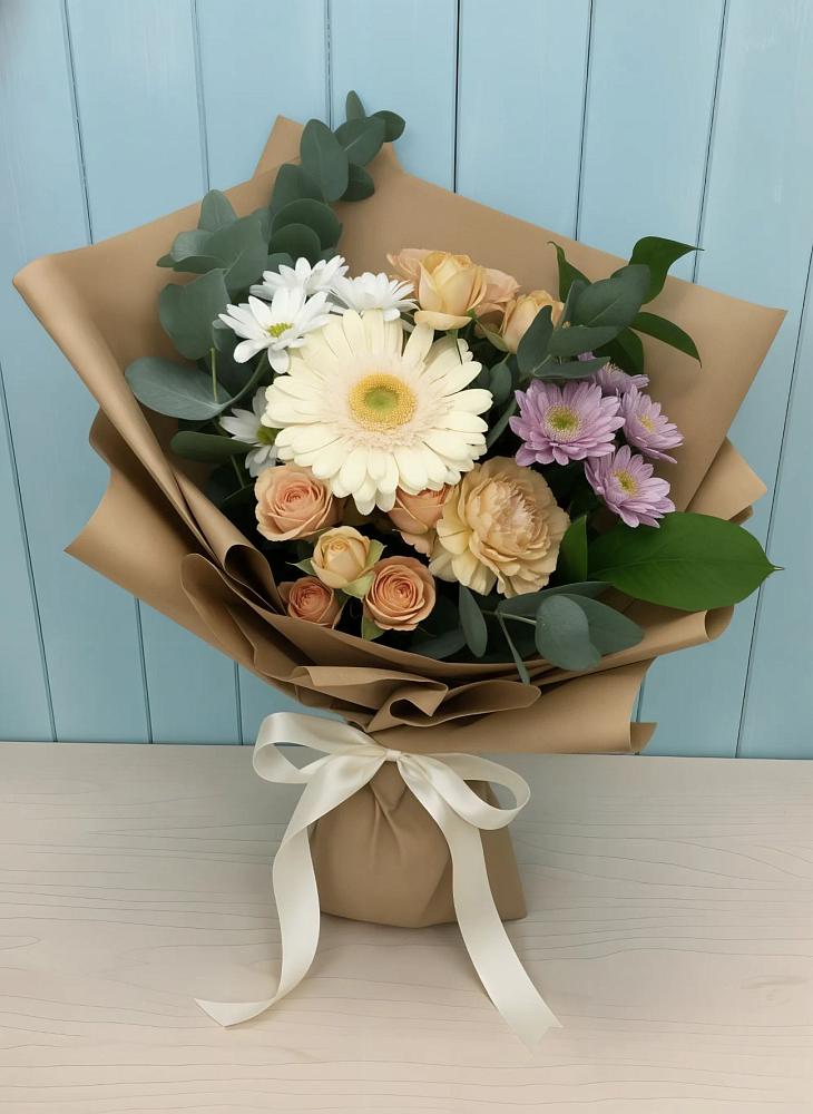 Букет цветов из: Герберы и Хризантемы в Пижанке