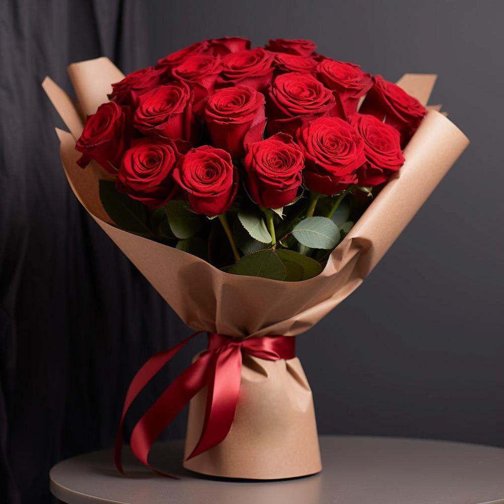 Букет 19 Красных роз Эдлесс Лав в Пижанке