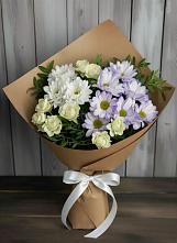 Букет цветов из:  Хризантемы и Розы в Пижанке