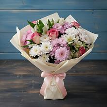 Букет цветов из:  Хризантемы, Альстромерии и Розы #REPLACE_PRED# Пижанке