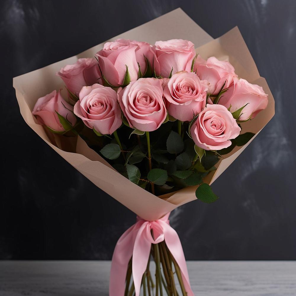 Букет 11 розовых роз в Пижанке