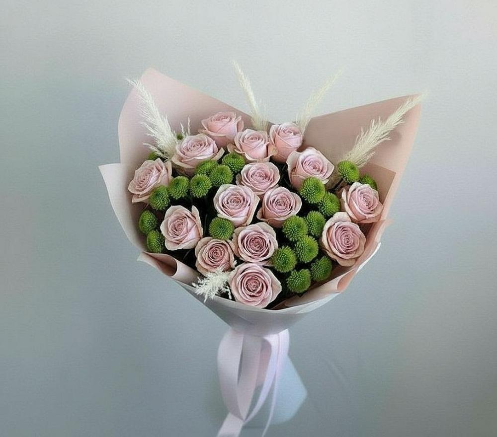 Букет цветов из: Розы и Хризантемы в Пижанке