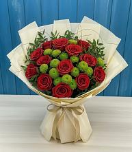 Букет цветов из:  Розы и Хризантемы в Пижанке