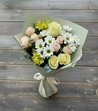 Букет цветов из:  Альстромерии, Розы и Хризантемы в Пижанке